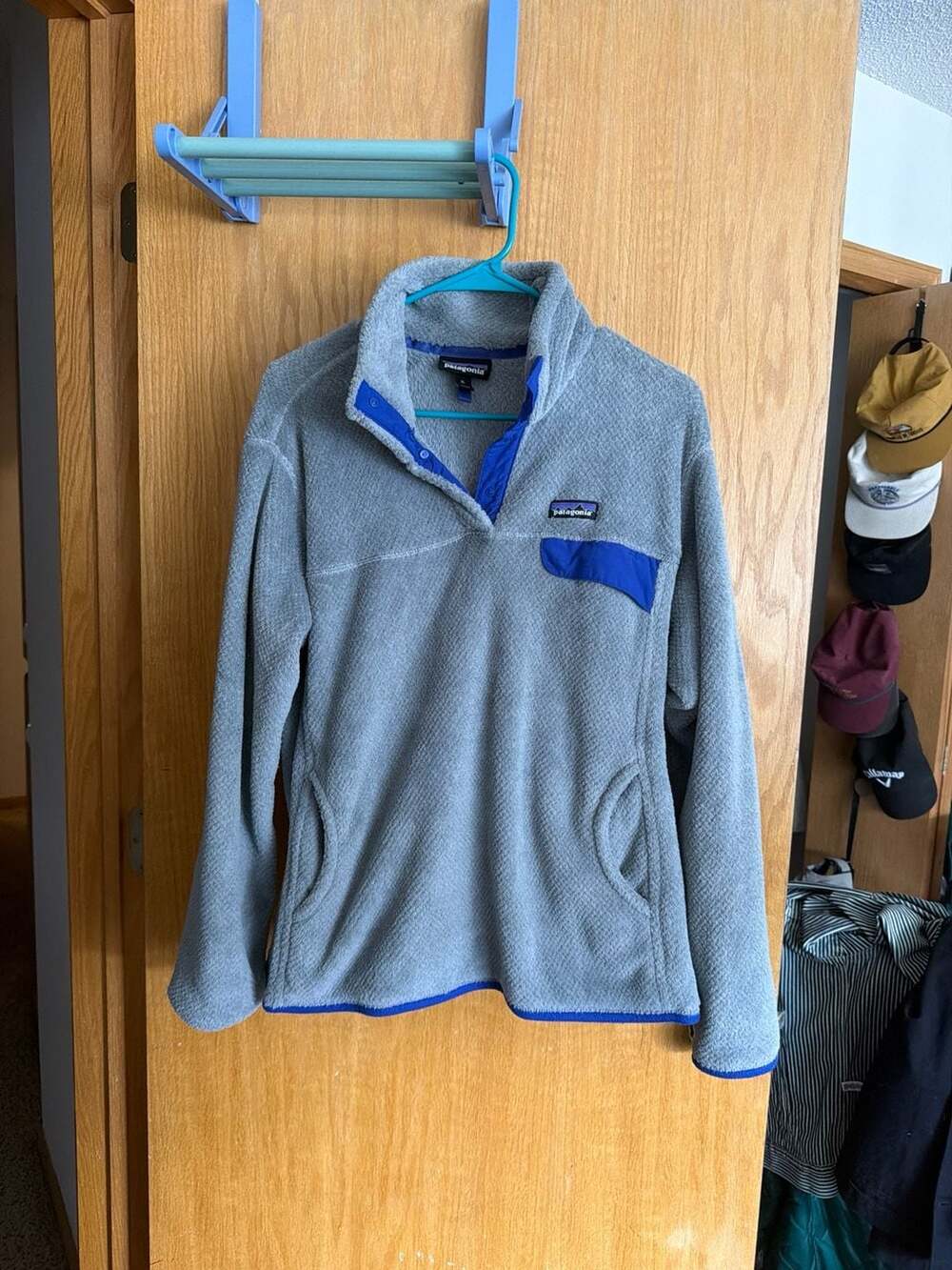 Patagonia Women's Re-Tool Snap-T Fleece Pullover Grey Blue Size XL
